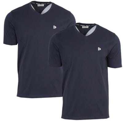 2-Pack Donnay - T-shirt (Berno) - Sportshirt - V-hals shirt - Heren - Navy (010) - maat S