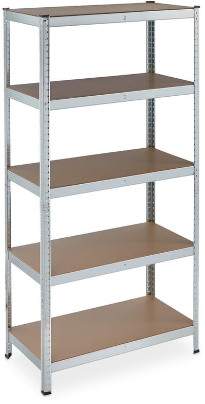 2x stellingkast metaal - 180x90x45 cm - opbergrek 5 etages - opbergkast verzinkt