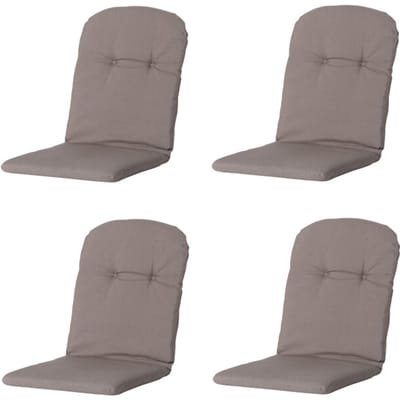 Madison - Kuipstoelkussen Hoge Rug Panama taupe - Ca. 96x45 cm - Set van 4