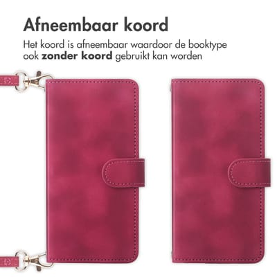 imoshion Hoesje - Geschikt voor Samsung Galaxy S25 Plus - Bookcase met koord - Rood