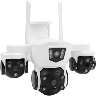Drievoudige Lens Camera - Buiten Camera - Huis Beveiliging - Zonne-energie Aangedreven - 29x24x19 cm