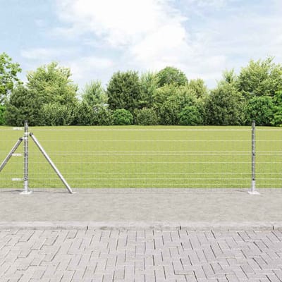vidaXL - Euro-hek - met - betonnen - voetstuk - 10 - x - 0,4 - m - Gegalvaniseerd - staal