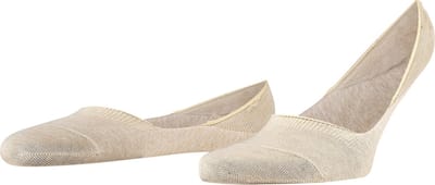 FALKE Step Medium Cut Box onzichtbar eenkleurig katoen footies heren beige - maat 39-40