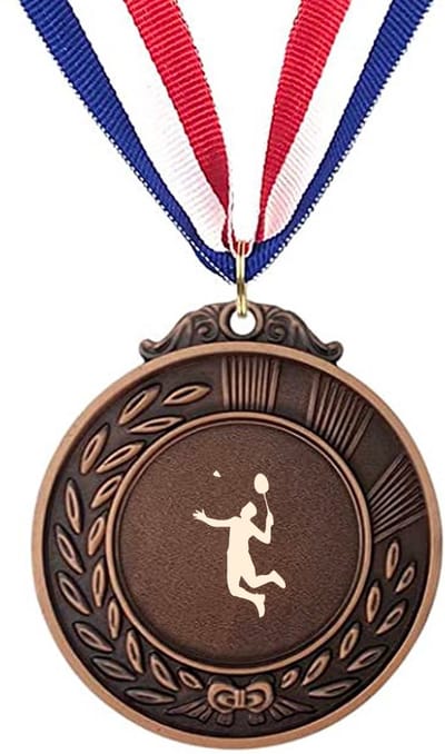 Akyol - badminton medaille bronskleuring - Badminton - sporten - inclusief kaart - sport cadeau - sporten - leuk kado voor je sporter om te geven