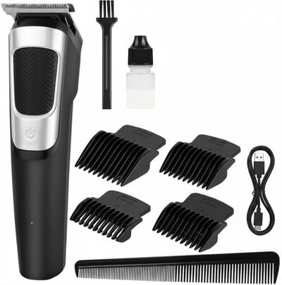 SNJY® Tondeuse Hoofdhaar - Baardtrimmer Mannen - Haartrimmer - Gebruikstijd: 120 minuten - 4 Opzetstukken - Zwart