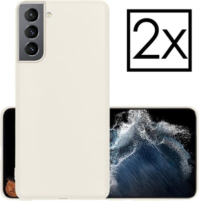 Hoesje - 2 Stuks - Geschikt voor Samsung Galaxy S22 - Sterk & Shockproof - Case Siliconen - Back Cover - Telefoon Hoes - Wit