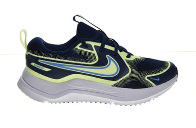 Nike Cosmic Runner - Maat 38 - Blue Void/Barely Volt/University Blue / Blauw Geel - Cosmic Runner - Lifestyle - Kinder Sneakers voor Jongens en Meisjes