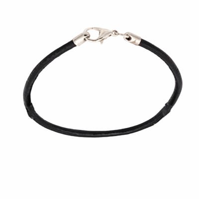 Enkelketting (basis) zwart leatherlook-23 cm- Charme Bijoux