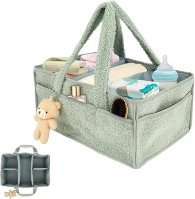 Luier Organizer - Wikkelmand Baby - Babykamer Opbergen - Dubbele Klittenbandsluiting - 38 x 254 x 178 cm - Lichtgroen