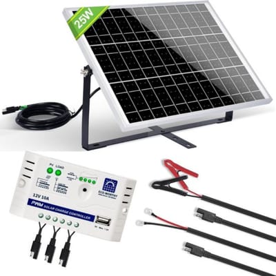 Thuys - Zonnepanelen Compleet Pakket - Plug & Play met Stekker - Zonnepaneel Plat Dak - 25W