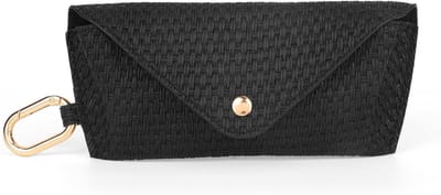 Woven Strohoed Zonnebril Etui met Clip - Beschermende Hard Rieten Zonnebril Case voor Dames en Heren, Ideaal voor Reizen en Outdoor Activiteiten