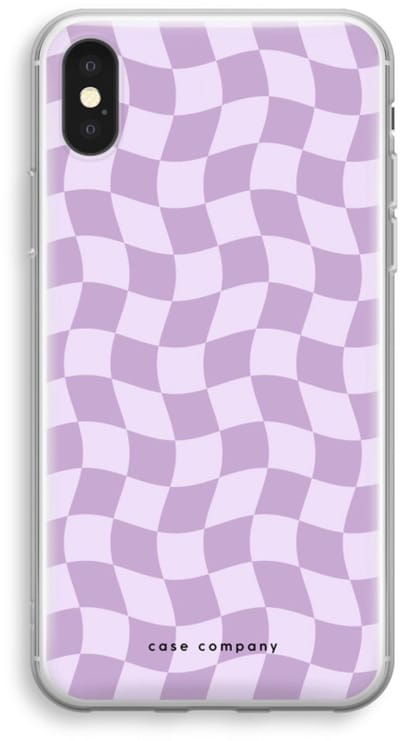 Case Company® - Hoesje geschikt voor iPhone XS hoesje - Grid Paars - Soft Cover Telefoonhoesje - Bescherming aan alle Kanten en Schermrand