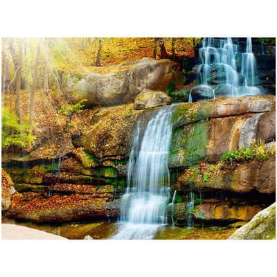 5D Diy Diamond Schilderen Kruissteek Natuurlijk Landschap Waterval Diamant Borduren 20X30CM beige