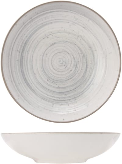 Cosy & Trendy Diepe Borden Sintra Dusty Blue - Ø 21 cm, 4 Stuks - Aardewerk - Vaatwasser en Magnetronbestendig