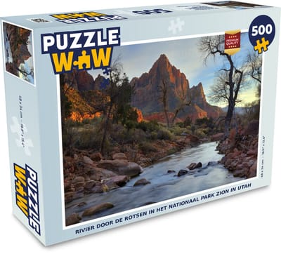 Puzzel Rivier door de rotsen in het Nationaal park Zion in Utah - Legpuzzel - Puzzel 500 stukjes