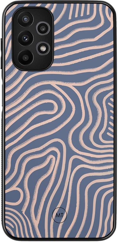 Hoesje geschikt voor Samsung Galaxy A13 4G - Flowing lines - TPU Hard Case Backcover - Paars - Mooie Telefoonhoesjes