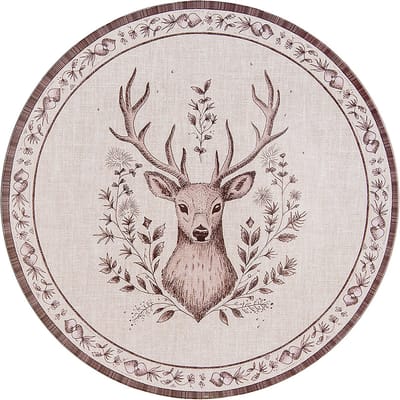 Clayre & Eef Onderbord Ø 33 cm Beige Bruin Kunststof Hert