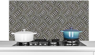 Spatscherm keuken 120x60 cm - Kookplaat achterwand Platen - IJzer - Roest print - Patroon - Muurbeschermer - Spatwand fornuis - Hoogwaardig aluminium