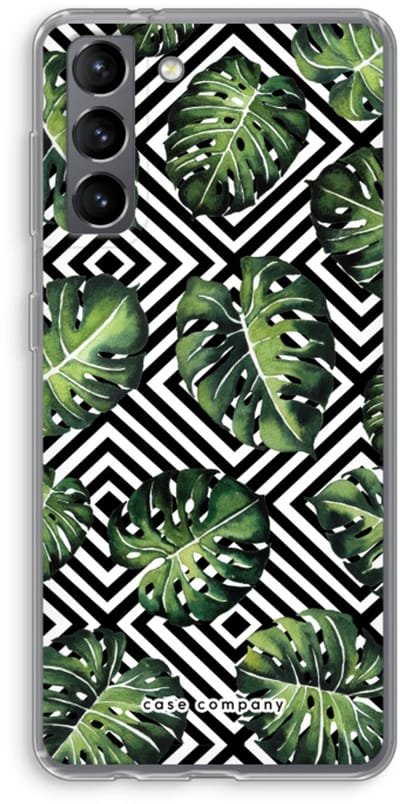 Case Company® - Hoesje geschikt voor Samsung Galaxy S21 hoesje - Geometrische jungle - Soft Cover Telefoonhoesje - Bescherming aan alle Kanten en Schermrand