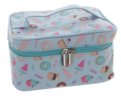 Dailygoods- Cosmeticatas met fruitig zomermotief - Toilettas - Make-up Tas - 20 x 14 x 11 cm - Lichtgewicht - Ruime inhoud - Make-up Tasje
