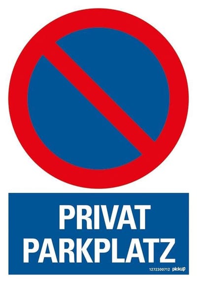 Pickup kunststoff Schild 23x33 cm PRIVAT PARKPLATZ