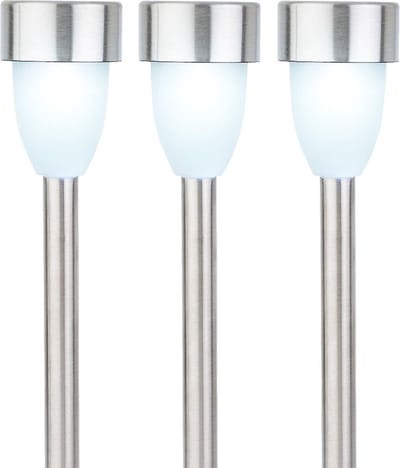 Lumineo Prikspot - solar - LED - RVS - 36 cm - 6x- Tuinverlichting - Tuinlampen - Solarlampen op zonne-energie