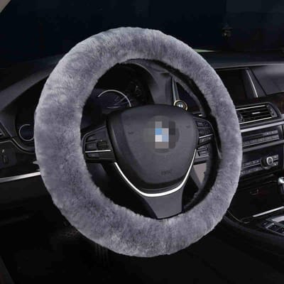 Universele charme winter warme zachte pluche auto stuurhoes mode auto decoratie 0.057 kg grijs