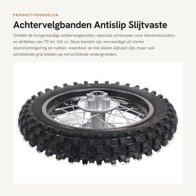 Dailygoods- Achtervelgbanden antislip - Hoge sterkte - Slijtvast - Geschikt voor benzinescooter 70/160 cc - Hoogwaardige aluminiumlegering - Uniek patroonontwerp - Scooterbanden