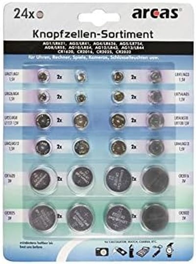 Knoopcel Batterijen - Kleine Batterijen Set - Apparaten Voeden - Diverse Maten - 24 Stuks - Zilver