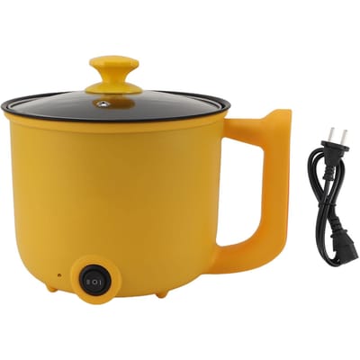Mini Elektrische Koker 1.8L 600W 2 Standen Anti-aanbak Multifunctionele Elektrische Hot Pot met Handvat voor L(for 6.5-9kg) orange