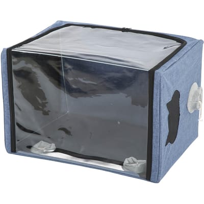 Boîte d'atomisation pour animaux de compagnie Tissu Oxford Portable Boîte de toilettage pour atomisation pour chat chien animaux de compagnie black