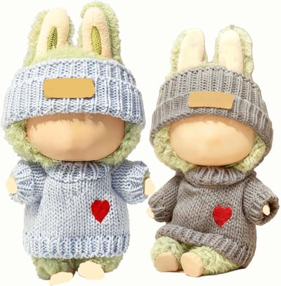 Poppenkleding Sets - Accessoires Outfits - Poppen Aankleden - Handgemaakte Kleding - 17cm 15cm - Blauw Grijs
