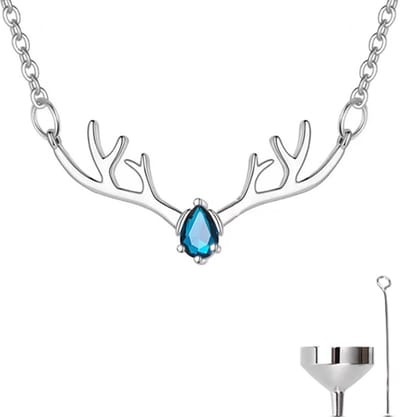 Luxe Ashanger - met Ketting (55 cm) - Voor As, Haren of Parfum - Assieraad - As Ketting - Gedenksieraad - Urn - Incl. As vuller en Opbergzakje - Luxury Blue Diamond