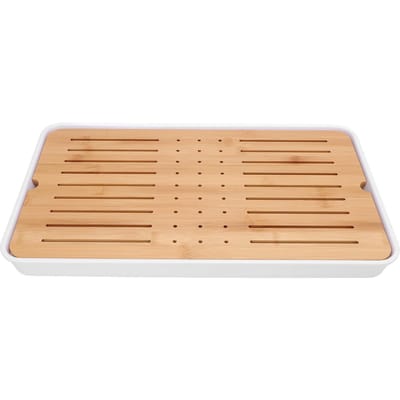 Theeserveerblad met Wateropslag Drainage Chinees Kung Fu Theeblad Theetafelbox voor Thuis Kantoor 17 Inch 45x40x6cm beige