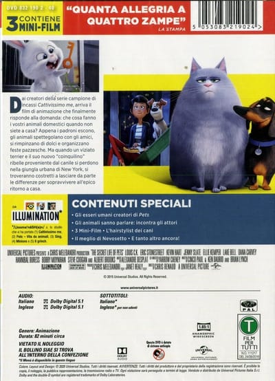 Universal Pictures The Secret Life of Pets DVD Italiaans