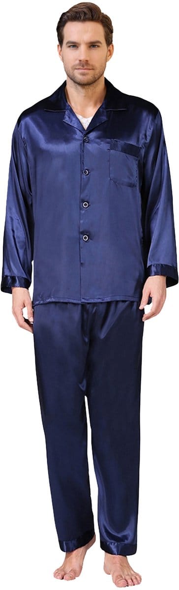 ALLTHEMEN Heren Pyjama - Reverskraag en Elastisch Pyjamaset - XL