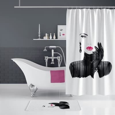 Casabueno -Douchegordijn Waterdicht & Sneldrogend – 180x200 cm – Anti-Schimmel, Wasbaar & Duurzaam – Pretty– Badkamer Shower Curtain
