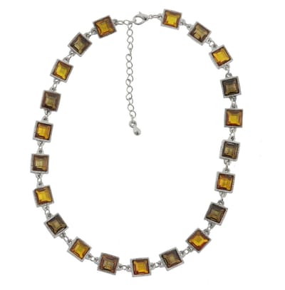Behave - Ketting - Zilver kleur - Bruine Steentjes - Dames - 40 cm