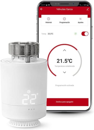 Intelligente Thermostaatkop - Radiatorregelaar App - Energie Besparen - Zigbee Bediening - 55 x 94 mm - Wit