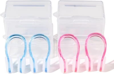 4 x Neusclip voor Zwemmen van Silicone - Waterdichte en Kleurrijke Accessoires voor Training en Outdoor Activiteiten met Opbergdoos