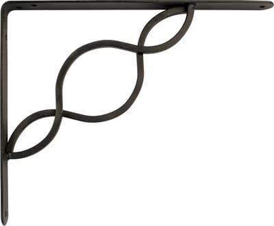 AMIG Plankdrager/steun/beugel Decoratief - metaal - zwart - H200 x B150 mm - Tot 180 kg - boekenplank steunen