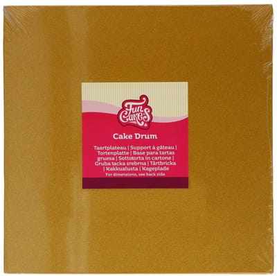 FunCakes Cake Drum Vierkant Glanzend Goud 25cm