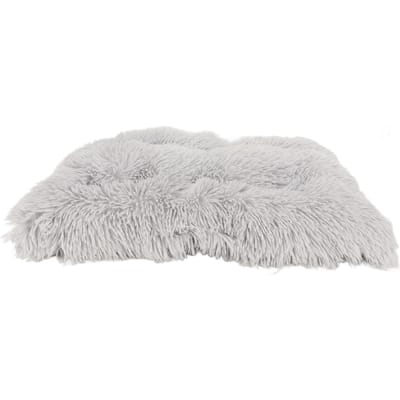 Pluche Hondenkussen Mat Warm Comfortabel Wasbaar Waterdicht Slipvast Pluizig Huisdierbed Kooi Mat voor Huisdier Hond Kat 55x40cm S gray