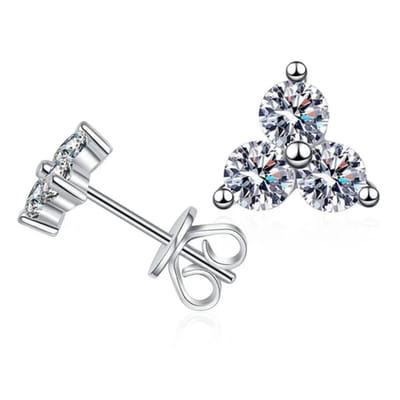Oorstekers met Lab Grown Moissanite steentjes - 1ct moissaniet - 925 sterling zilver wit goud verguld - The Jewellery Salon - Oorknoppen met steen