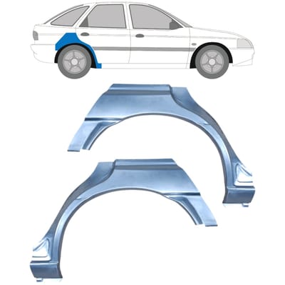 Reparatiepaneel achterspatbord voor Ford Escort 1995-2000 / Links + Rechts / Set