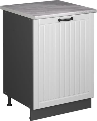 Vicco Keukenonderkast Fame-Line, Wit Landhuis/Antraciet, 60 cm 1 deur met werkblad