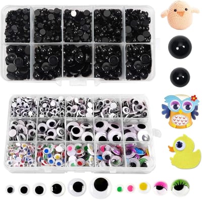 Ogen van Diverse Grootte (mm - mm) - DIY Hars Platte Achterkant Cabochon Gevulde Ogen voor Beren Poppen Maken, Zwart