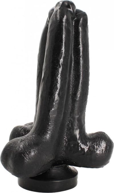 Gangbangster - Mission 3 in 1 - Dildo - 25 x 11 cm - PVC - Zwart