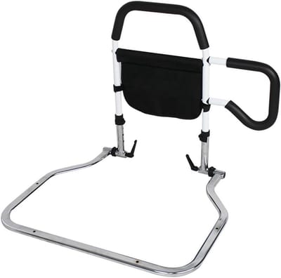 Bed Leuning - Hulp Beugel - Veilig Opstaan - Verstelbare Handgrepen - 66 x 55 cm - Zwart