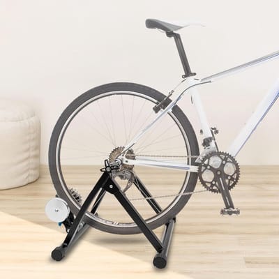 Fietstrainer Fluid - Hometrainer Trainingsbank - Binnen Fietsen - Geluidsarme Weerstand - 26-29 Inch - Zwart